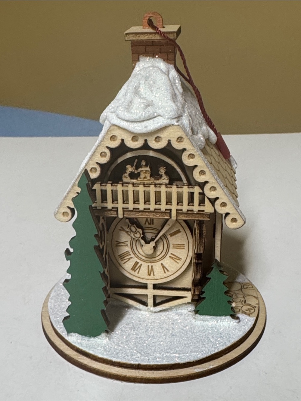 Old World Christmas Alpine Time Clock Shoppe Ornament Ginger Cottages Collection
